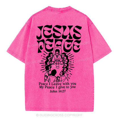 Jesus Peace Christian Washed T-Shirt