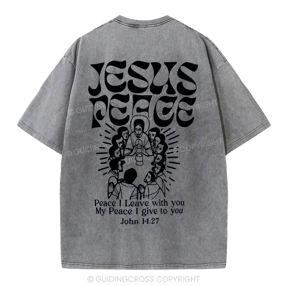 Jesus Peace Christian Washed T-Shirt