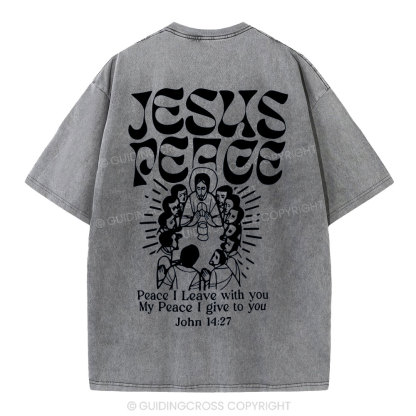 Jesus Peace Christian Washed T-Shirt