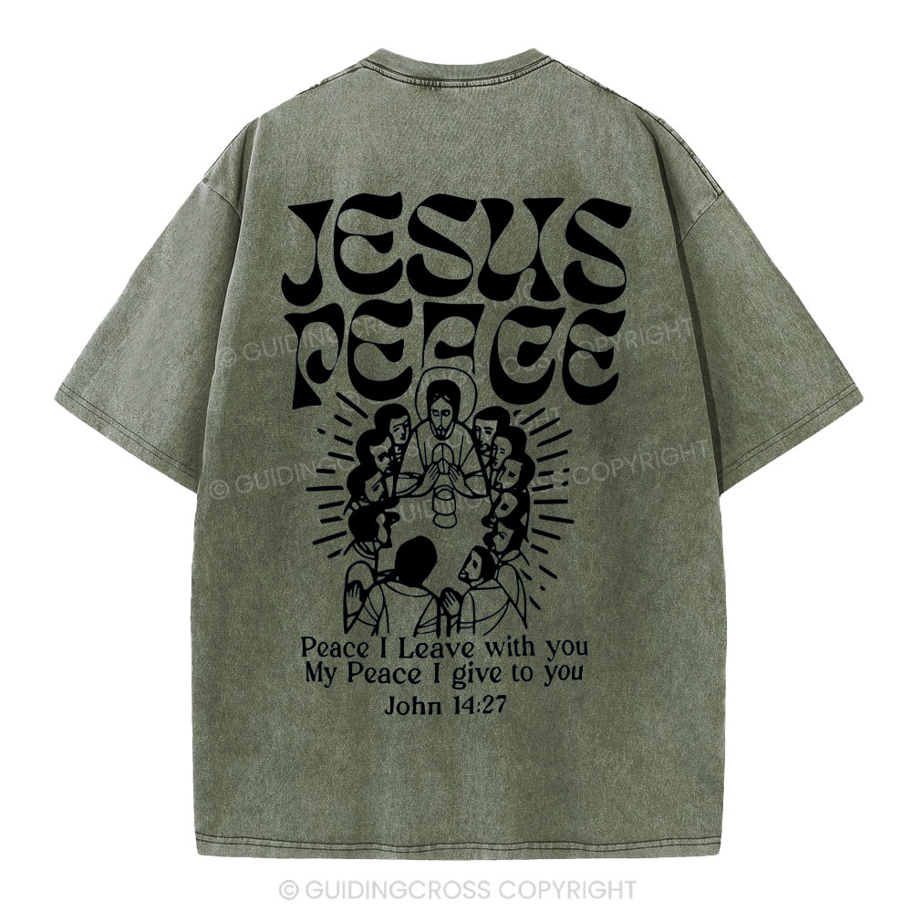 Jesus Peace Christian Washed T-Shirt