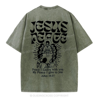 Jesus Peace Christian Washed T-Shirt