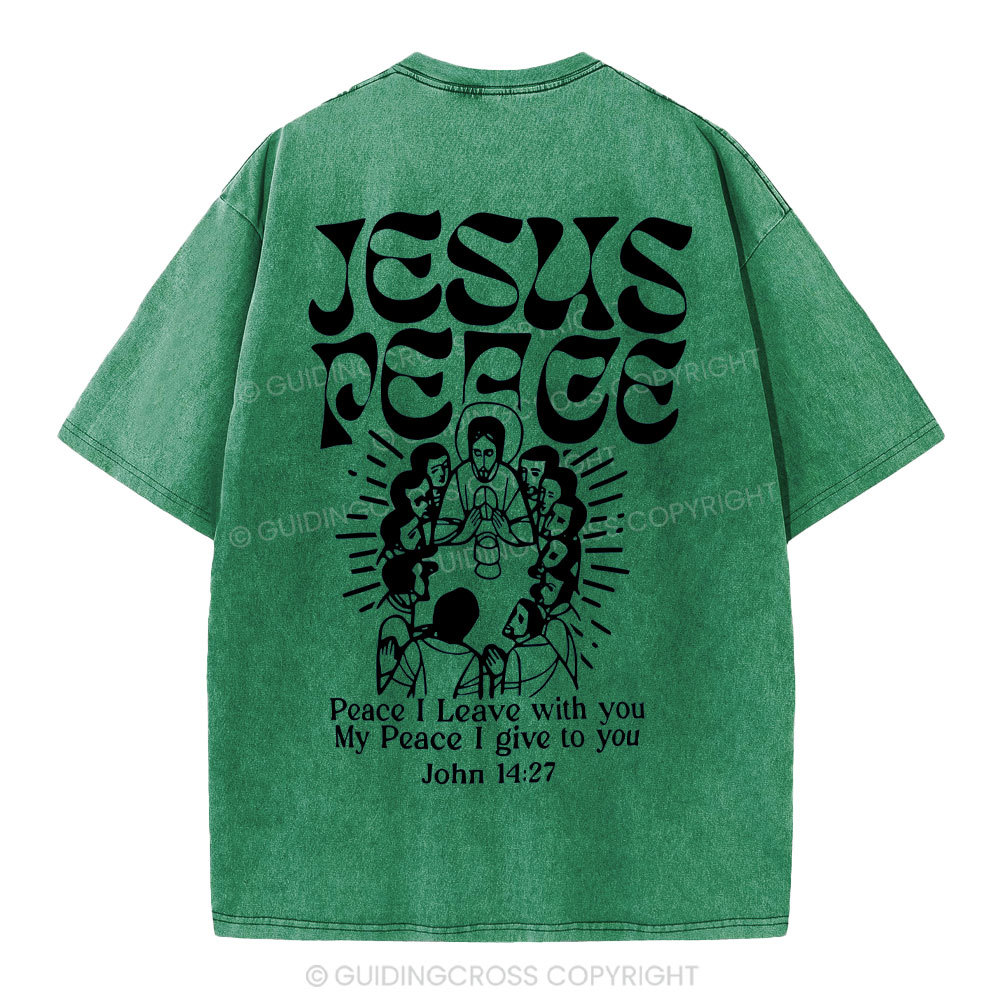 Jesus Peace Christian Washed T-Shirt