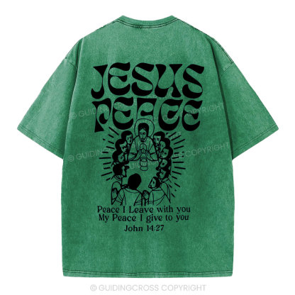 Jesus Peace Christian Washed T-Shirt