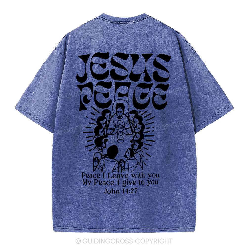 Jesus Peace Christian Washed T-Shirt