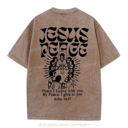 Jesus Peace Christian Washed T-Shirt