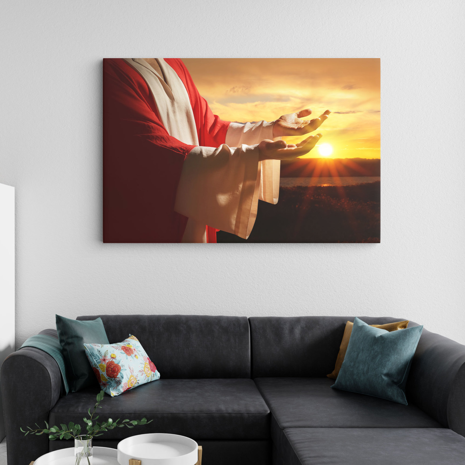 Jesus Praying Christian Canvas Wall Art