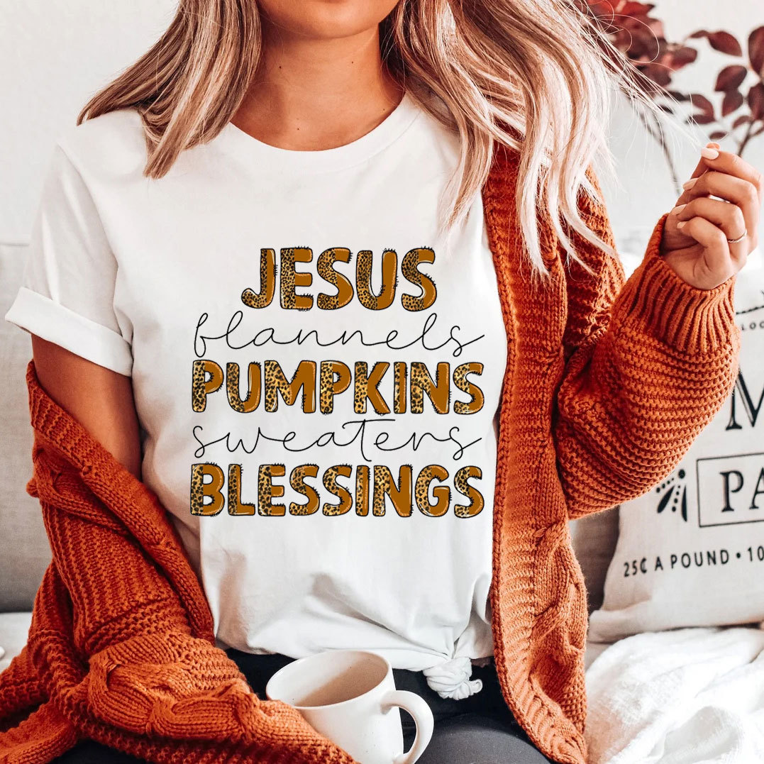 Jesus Pumpkin Blessings Christian T-Shirt