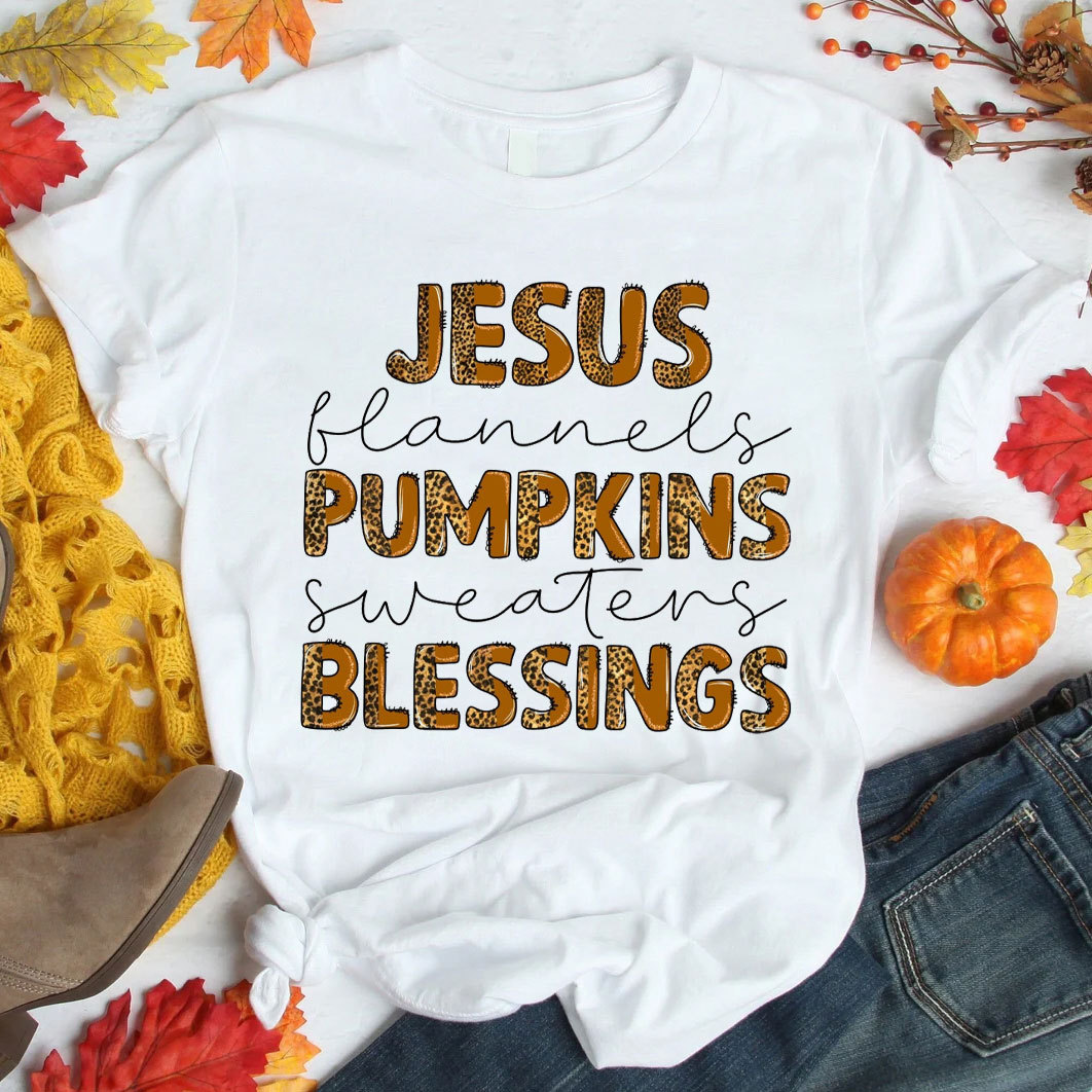 Jesus Pumpkin Blessings Christian T-Shirt