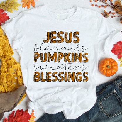 Jesus Pumpkin Blessings Christian T-Shirt