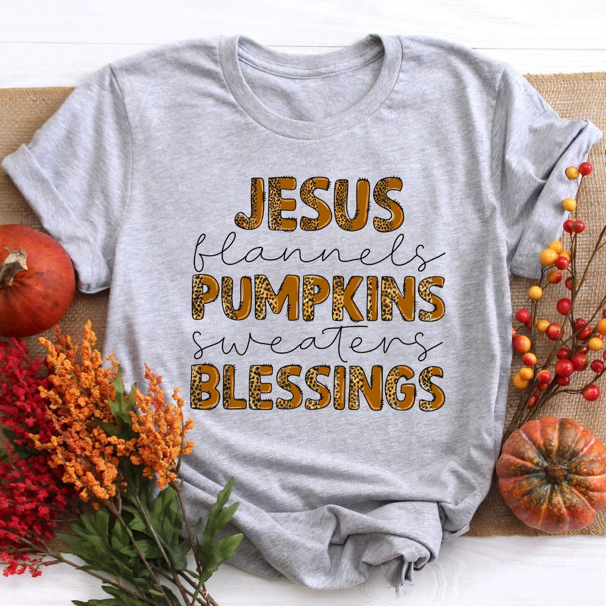 Jesus Pumpkin Blessings Christian T-Shirt