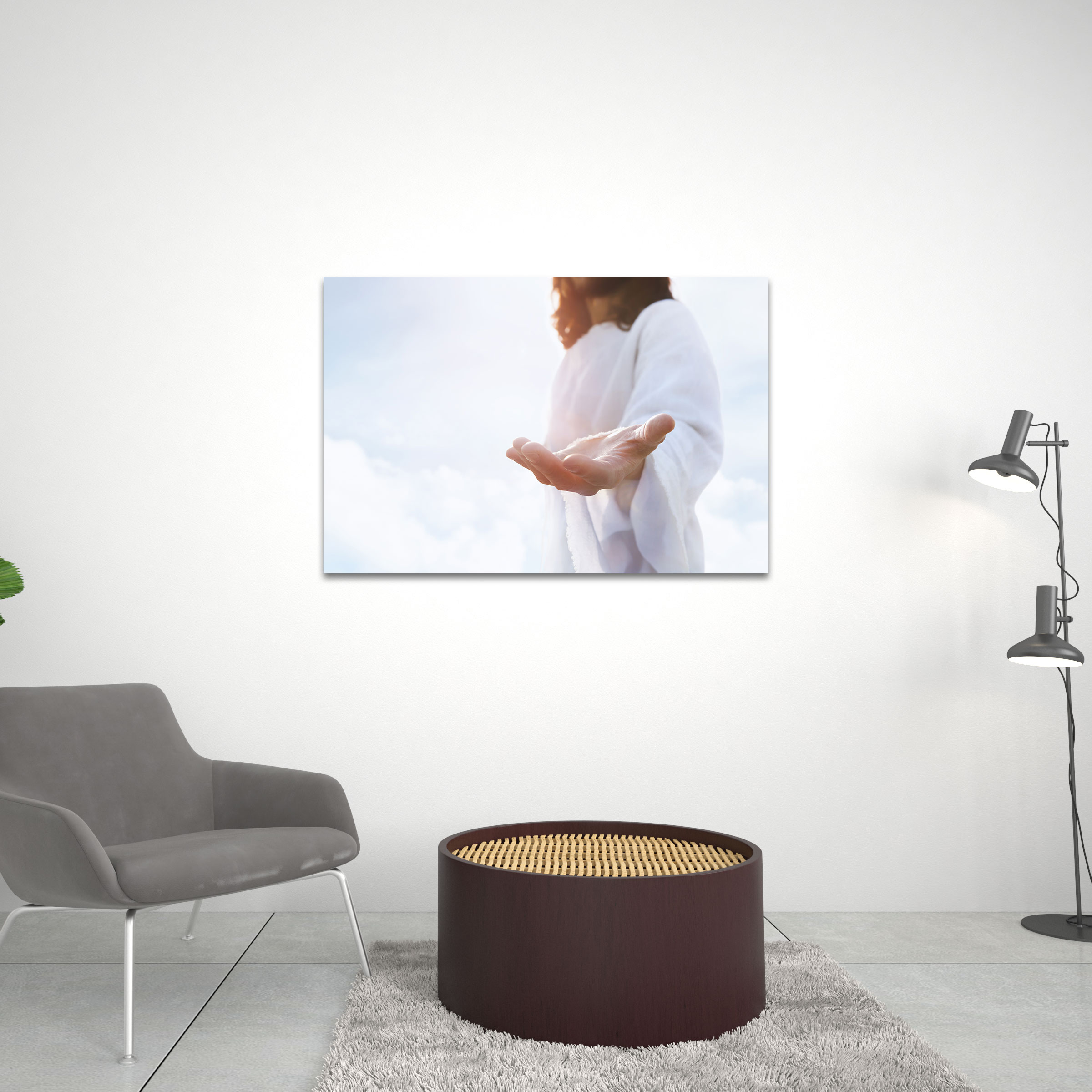 Jesus Reaching Out Hand Christian Canvas Wall Art