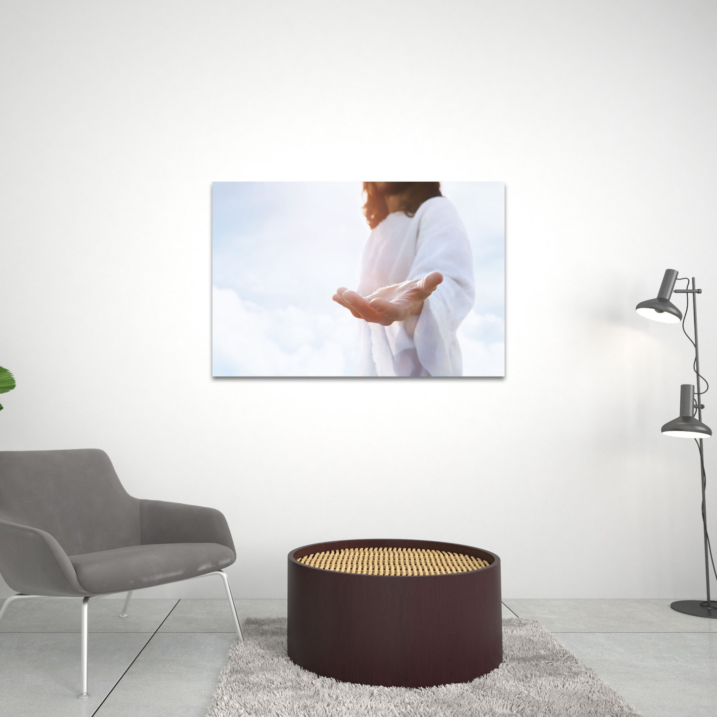 Jesus Reaching Out Hand Christian Canvas Wall Art