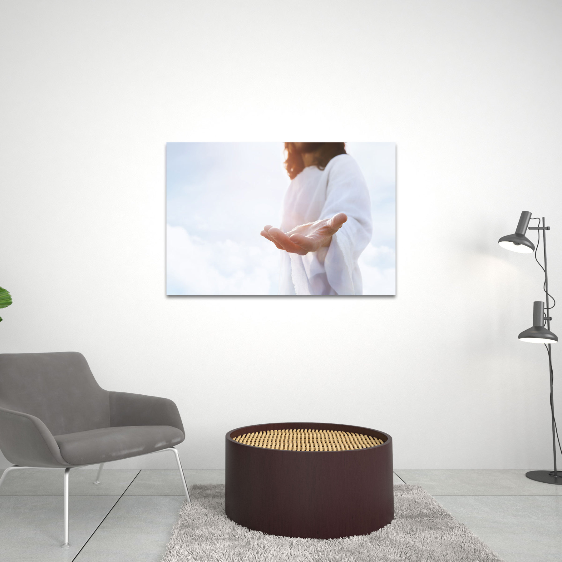 Jesus Reaching Out Hand Christian Canvas Wall Art