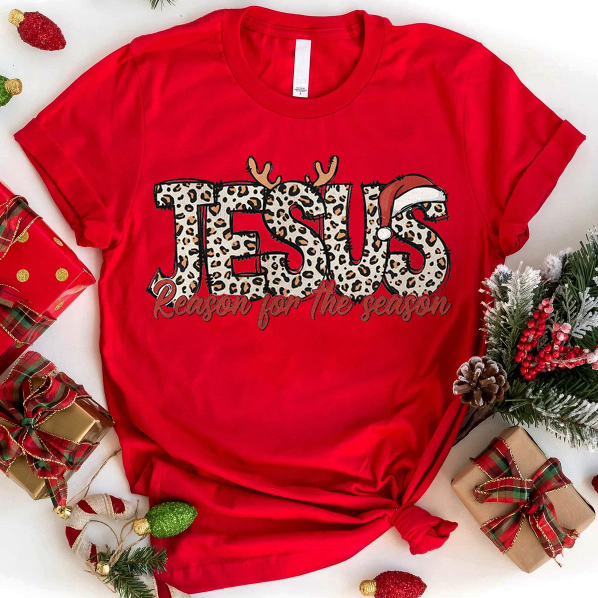 Jesus Reason For The Season Christian Christmas T-Shirt