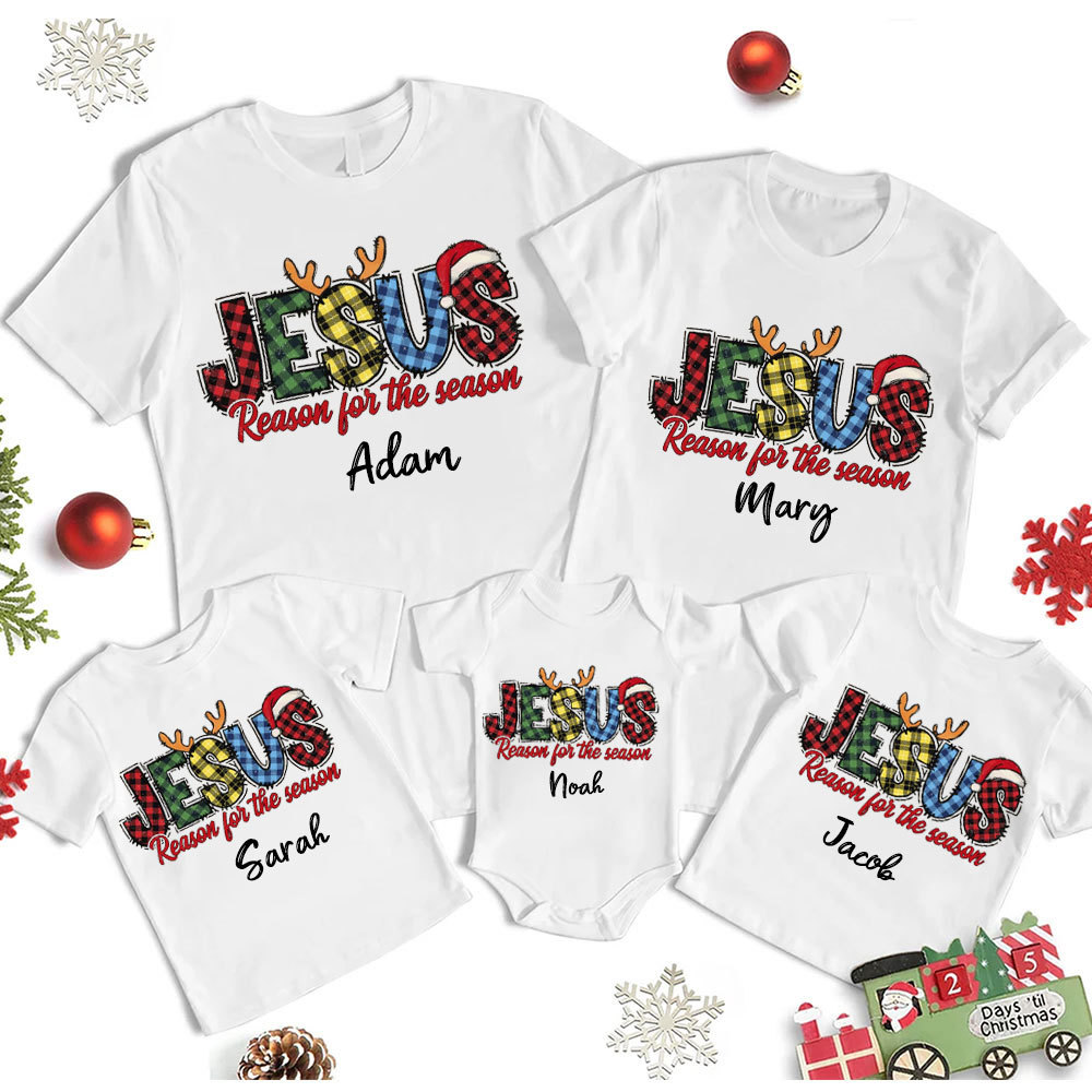 Jesus Reason For The Season Christmas Family Matching Shirts