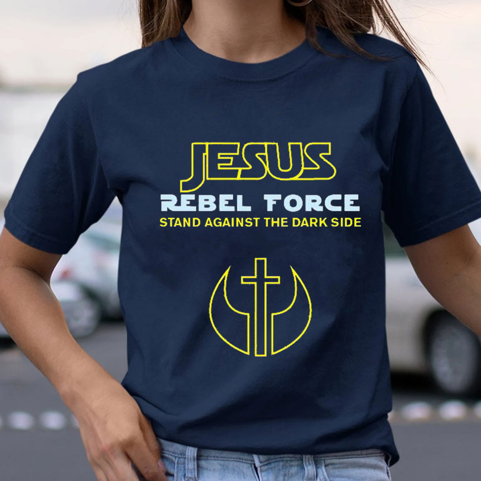 Jesus Rebel Force Stand Against The Dark Side Christian T-Shirt