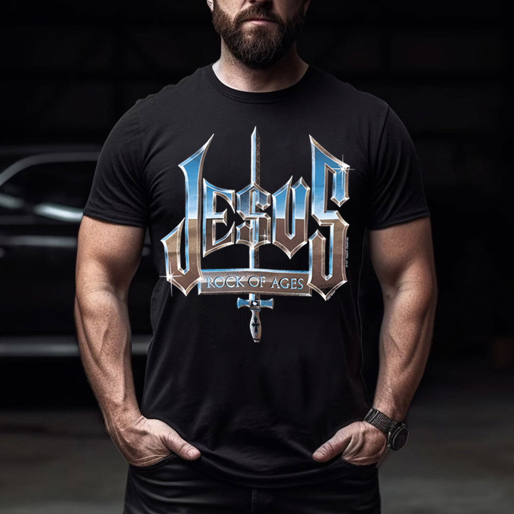 Jesus Rock Of Ages Christian T-Shirt