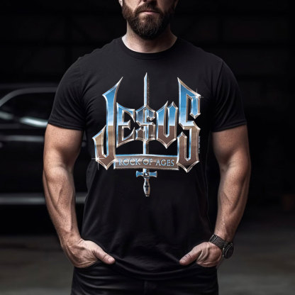 Jesus Rock Of Ages Christian T-Shirt