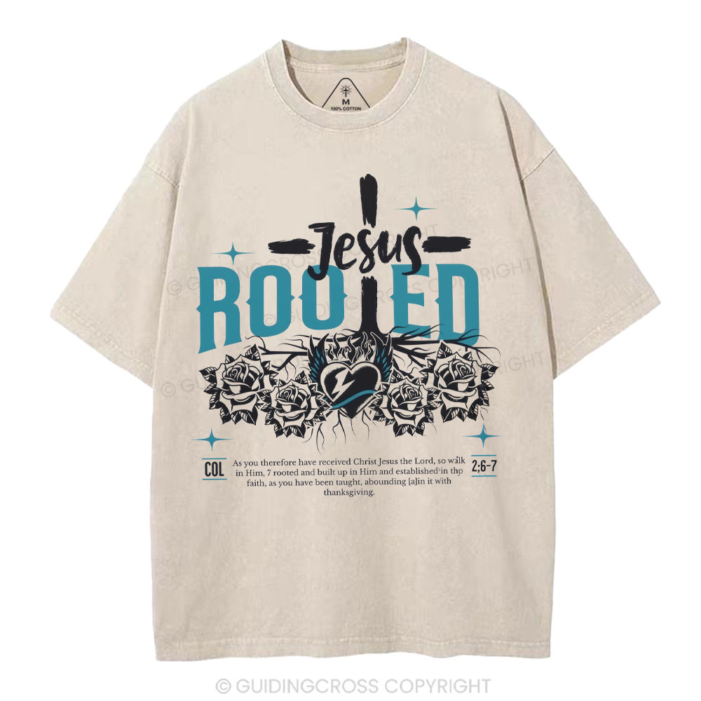 Jesus Rooted Christian Washed T-Shirt