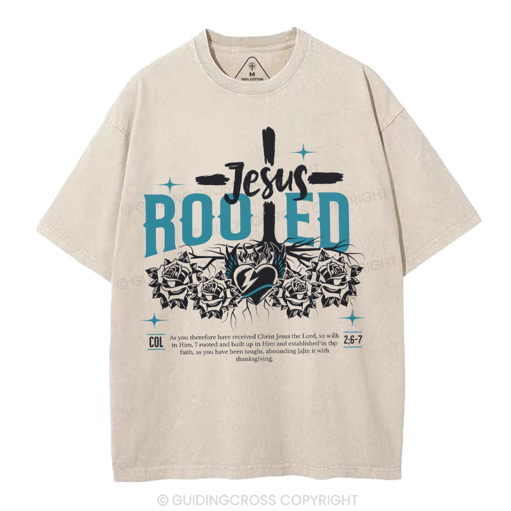 Jesus Rooted Christian Washed T-Shirt
