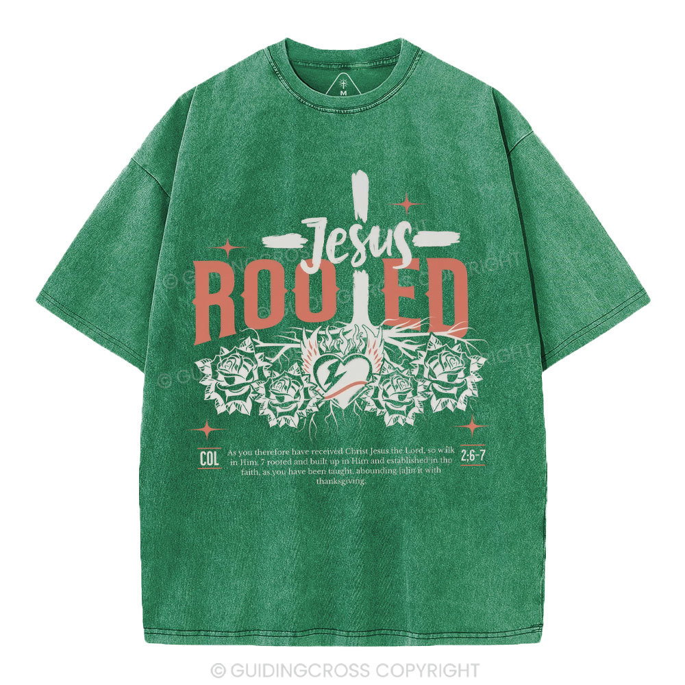 Jesus Rooted Christian Washed T-Shirt
