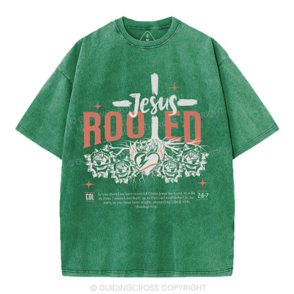 Jesus Rooted Christian Washed T-Shirt