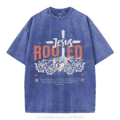 Jesus Rooted Christian Washed T-Shirt