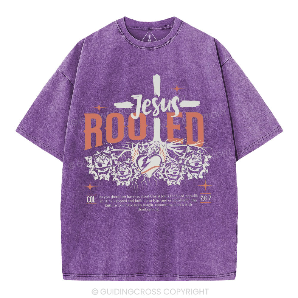 Jesus Rooted Christian Washed T-Shirt