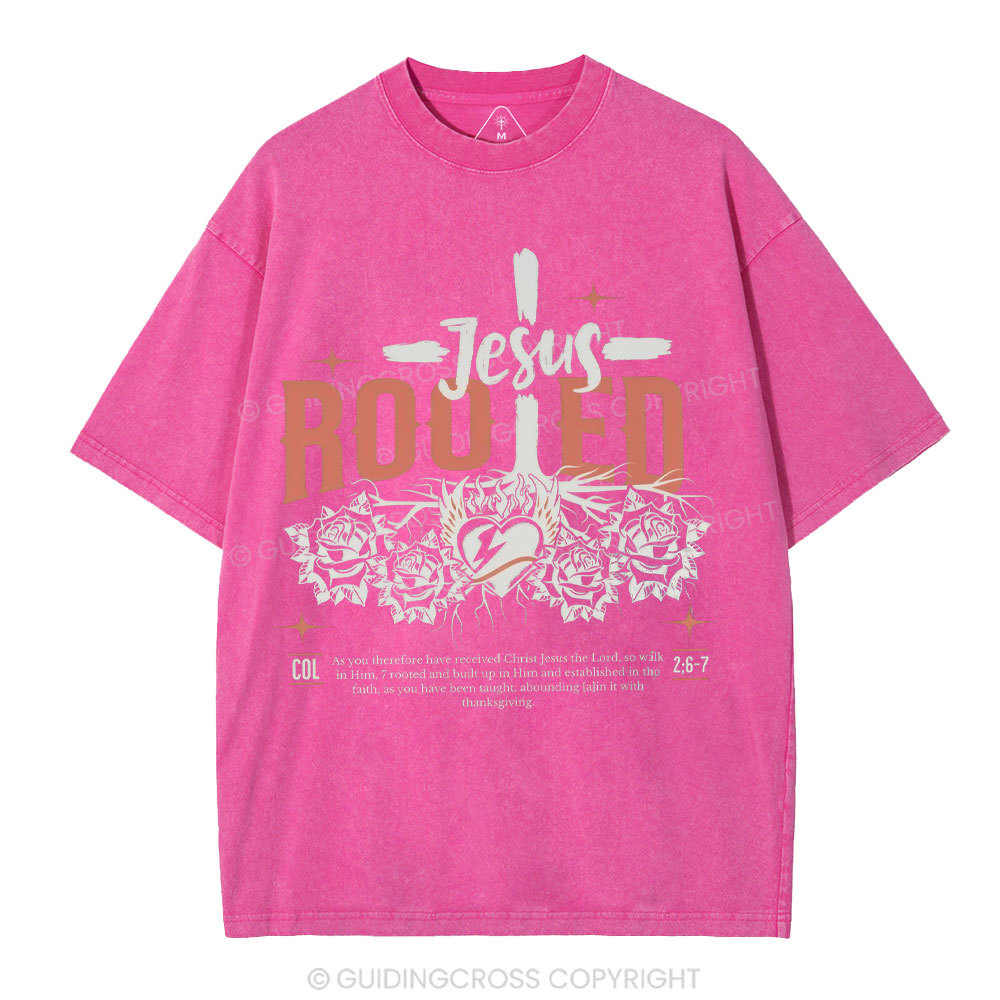 Jesus Rooted Christian Washed T-Shirt