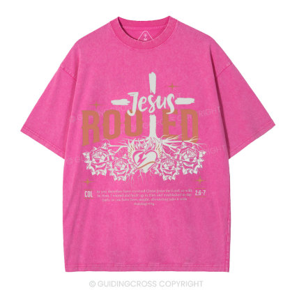 Jesus Rooted Christian Washed T-Shirt