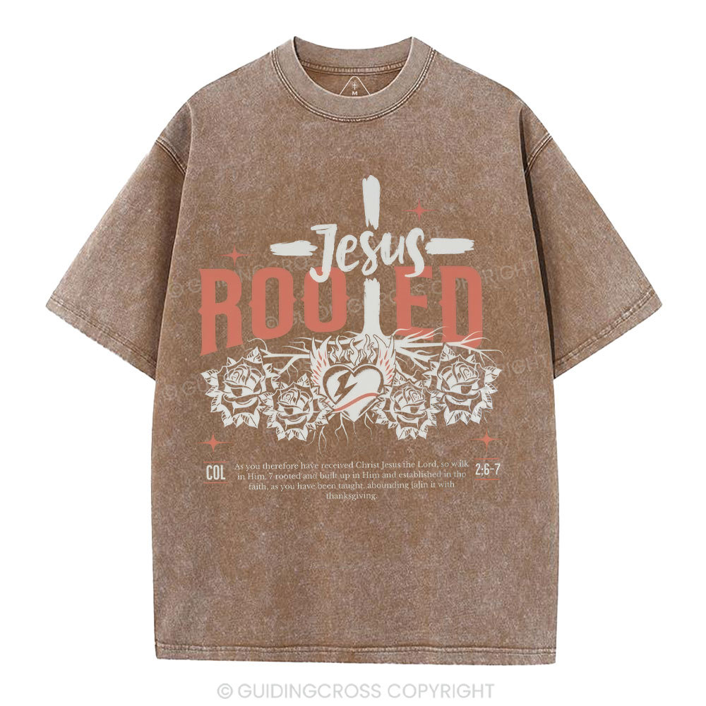 Jesus Rooted Christian Washed T-Shirt