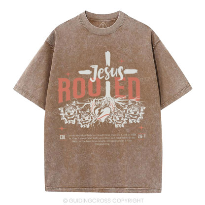 Jesus Rooted Christian Washed T-Shirt