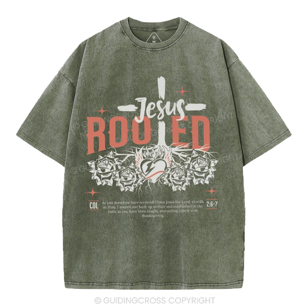 Jesus Rooted Christian Washed T-Shirt