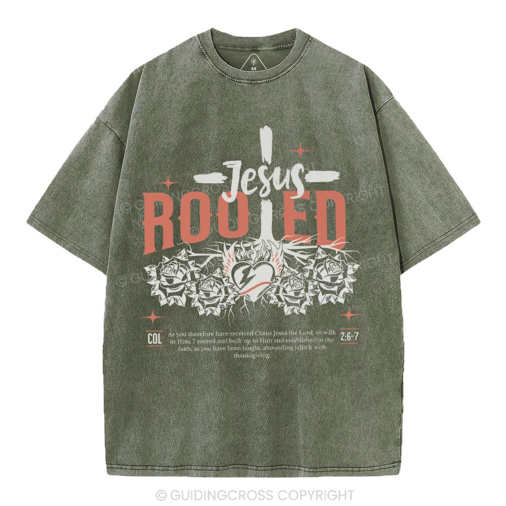 Jesus Rooted Christian Washed T-Shirt