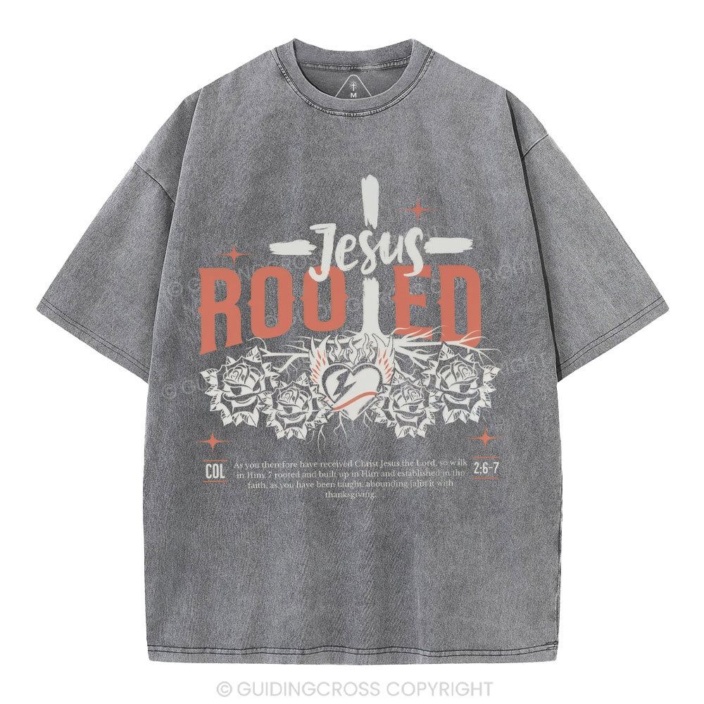 Jesus Rooted Christian Washed T-Shirt