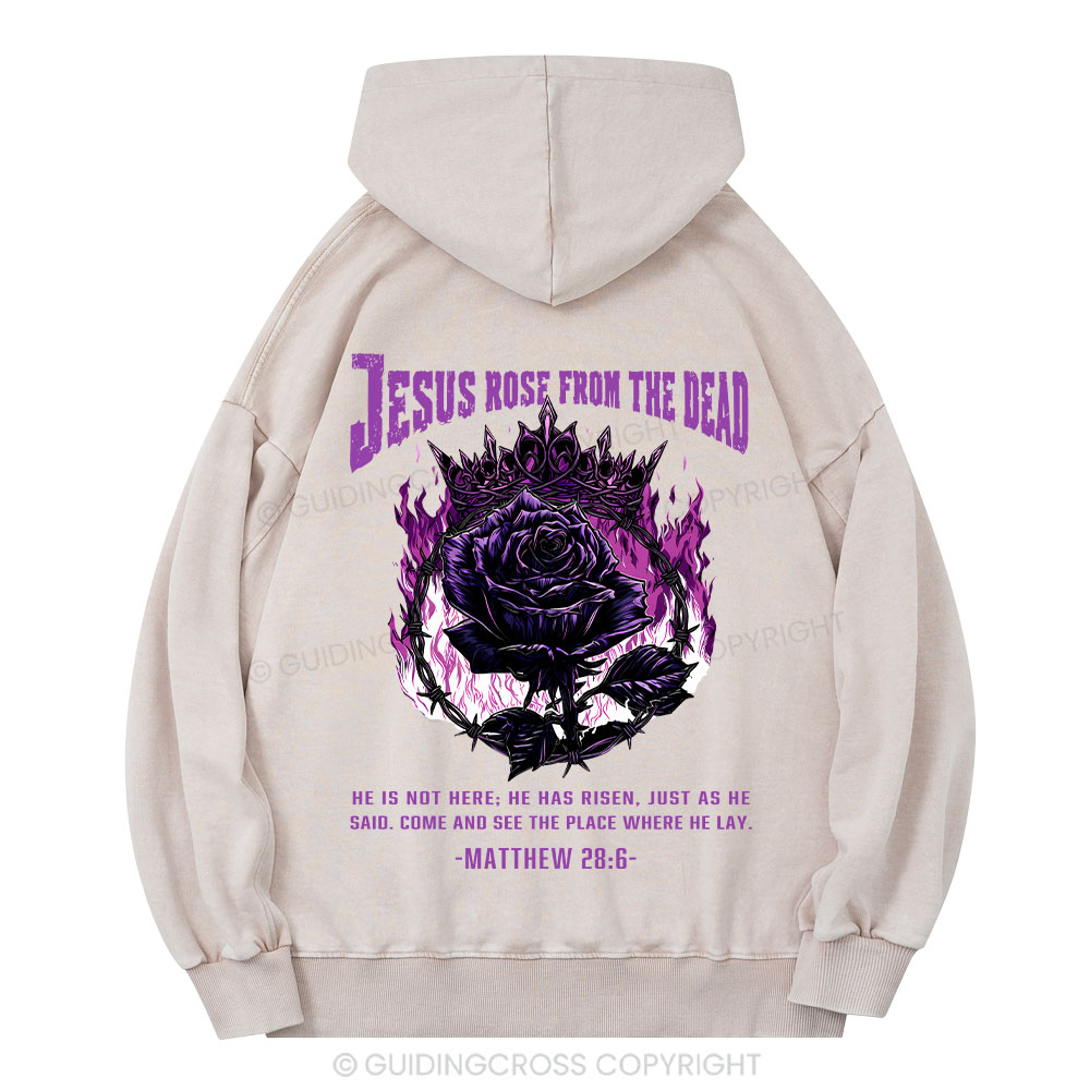 Jesus Rose From The Dead Christian Washed Hoodie