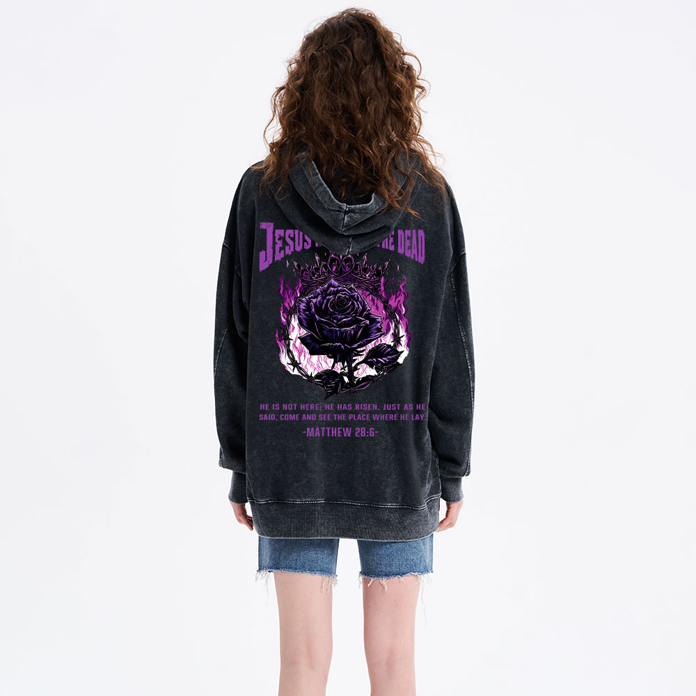 Jesus Rose From The Dead Christian Washed Hoodie
