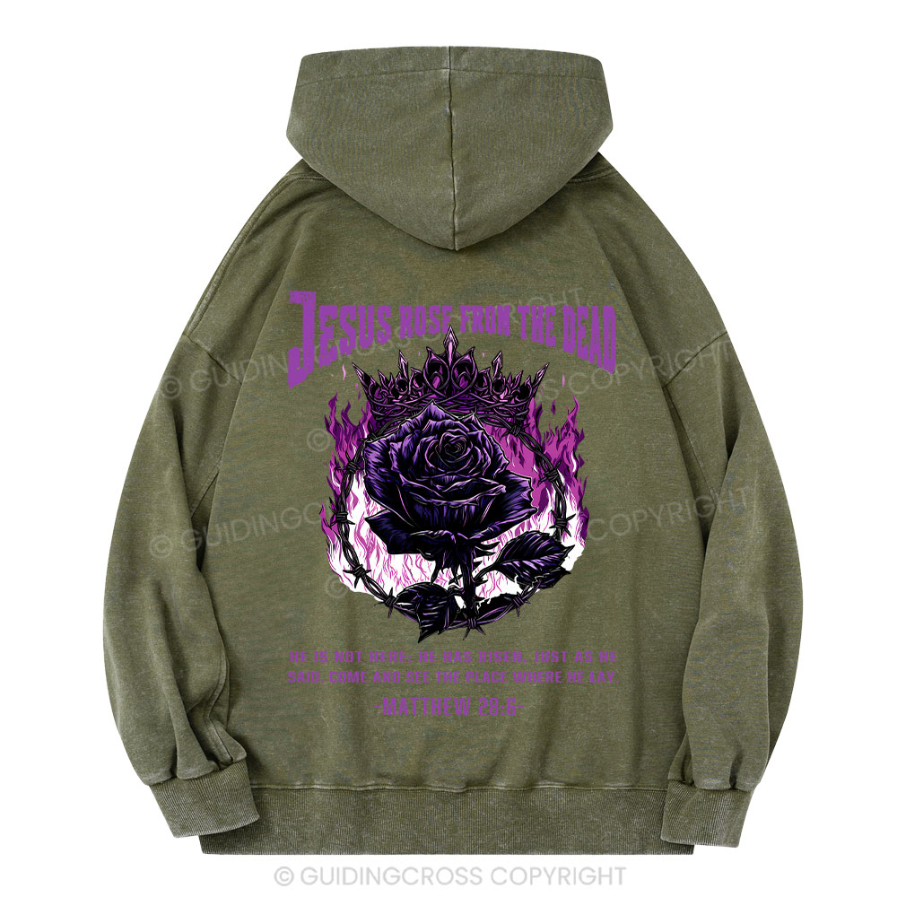 Jesus Rose From The Dead Christian Washed Hoodie