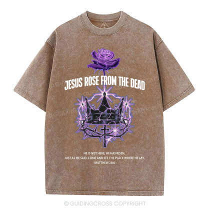 Jesus Rose From The Dead Chrsitian Washed T-Shirt
