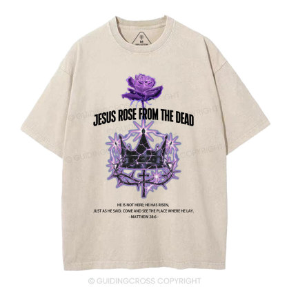 Jesus Rose From The Dead Chrsitian Washed T-Shirt