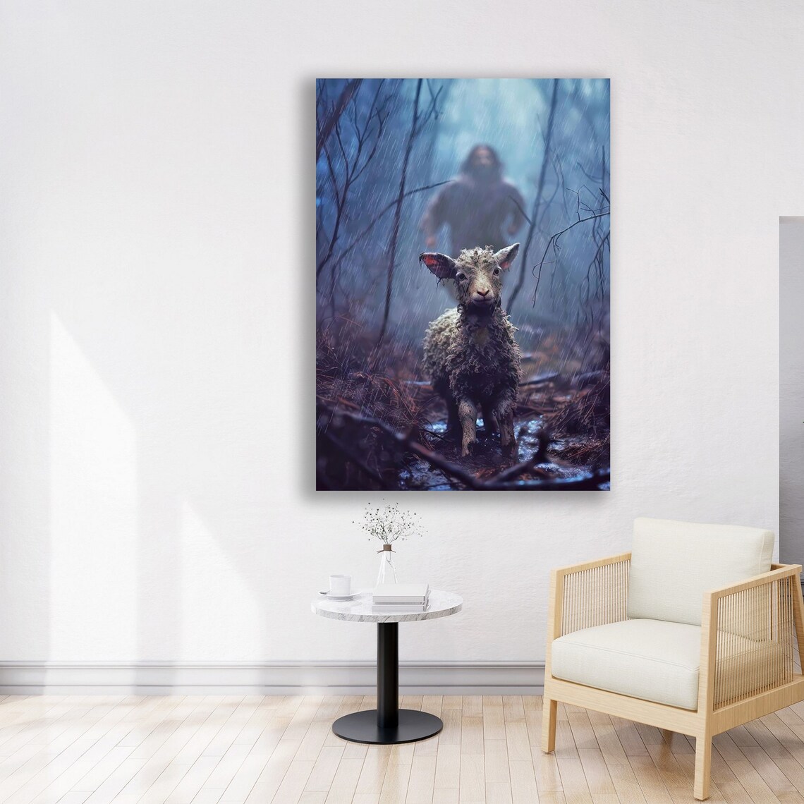 Jesus Running After a Lost Canvas Wall Art