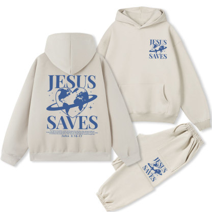 Jesus SAVES Christian Fleece Hoodie Set