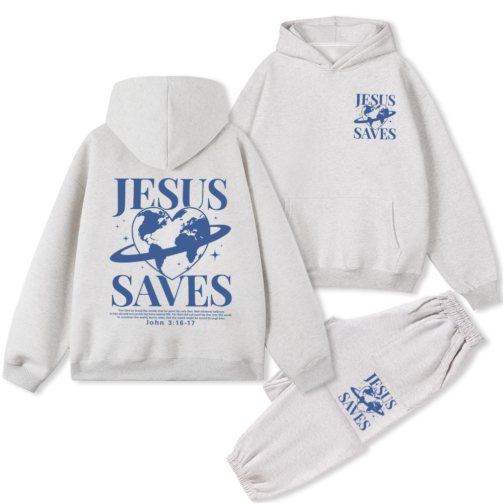Jesus SAVES Christian Fleece Hoodie Set