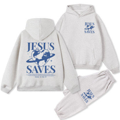 Jesus SAVES Christian Fleece Hoodie Set