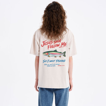 Jesus Said Follow Me Christian Washed T-Shirt