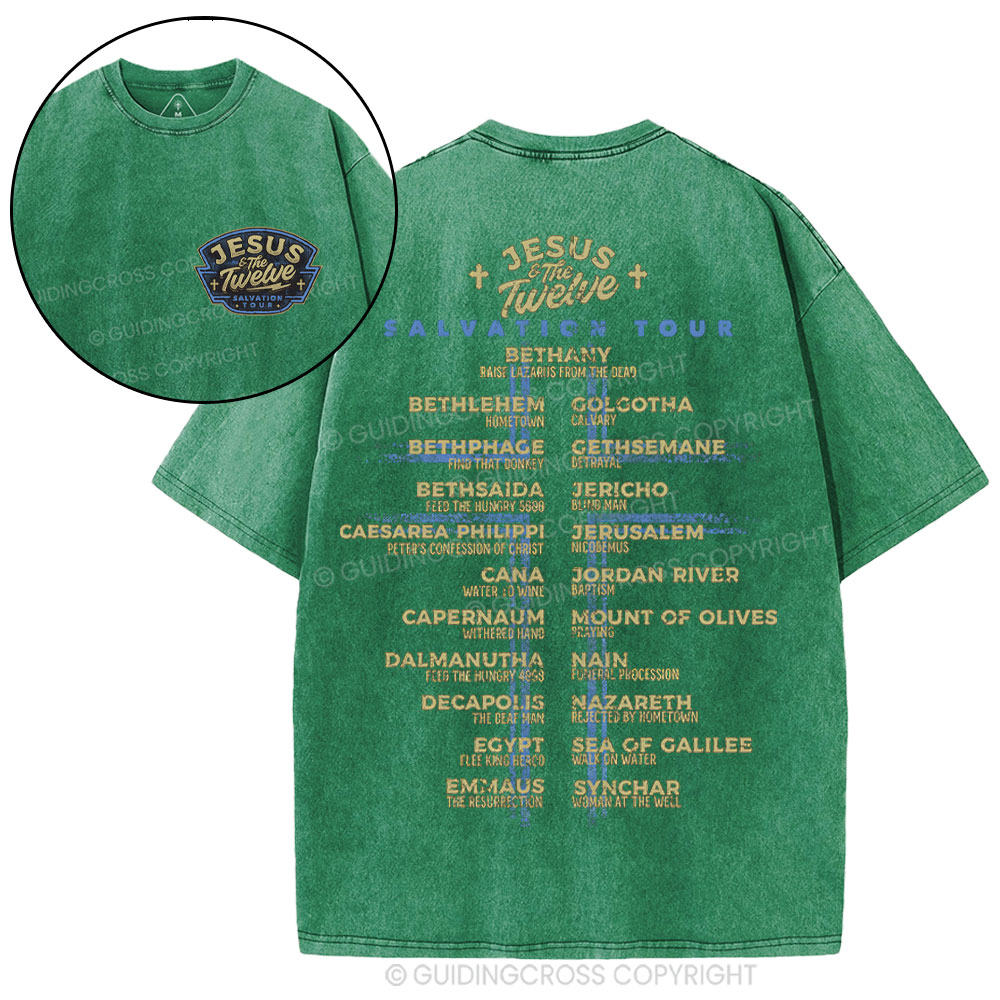 Jesus Salvation Tour Chrsitian Washed T-Shirt