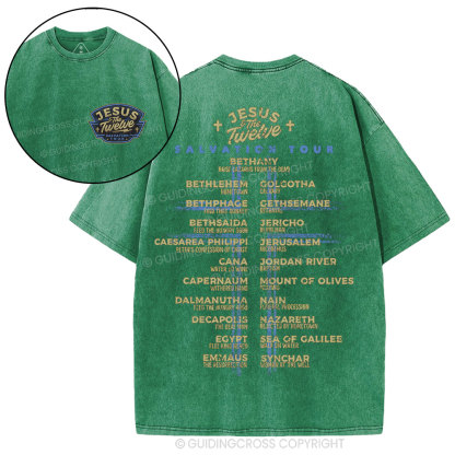 Jesus Salvation Tour Chrsitian Washed T-Shirt