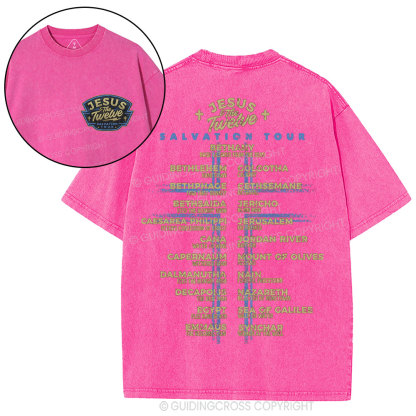 Jesus Salvation Tour Chrsitian Washed T-Shirt