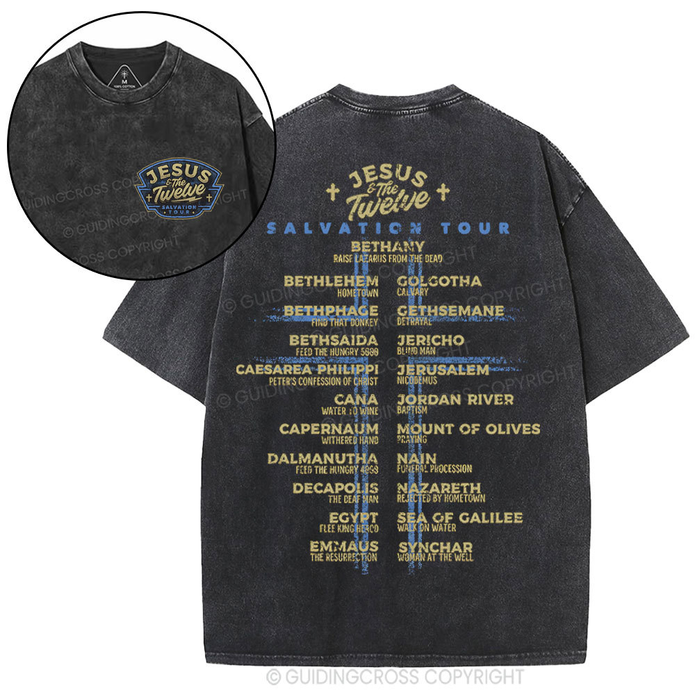 Jesus Salvation Tour Chrsitian Washed T-Shirt