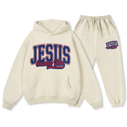 Jesus Save Me Christian Premium Fleece Hoodie Set